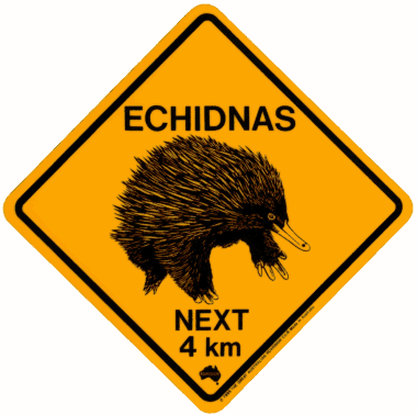 echidna road sign