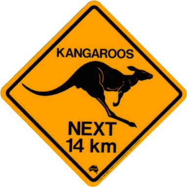 kangaroo road sign