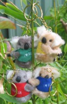 Large 3.25-inch clip-on koalas in set of six